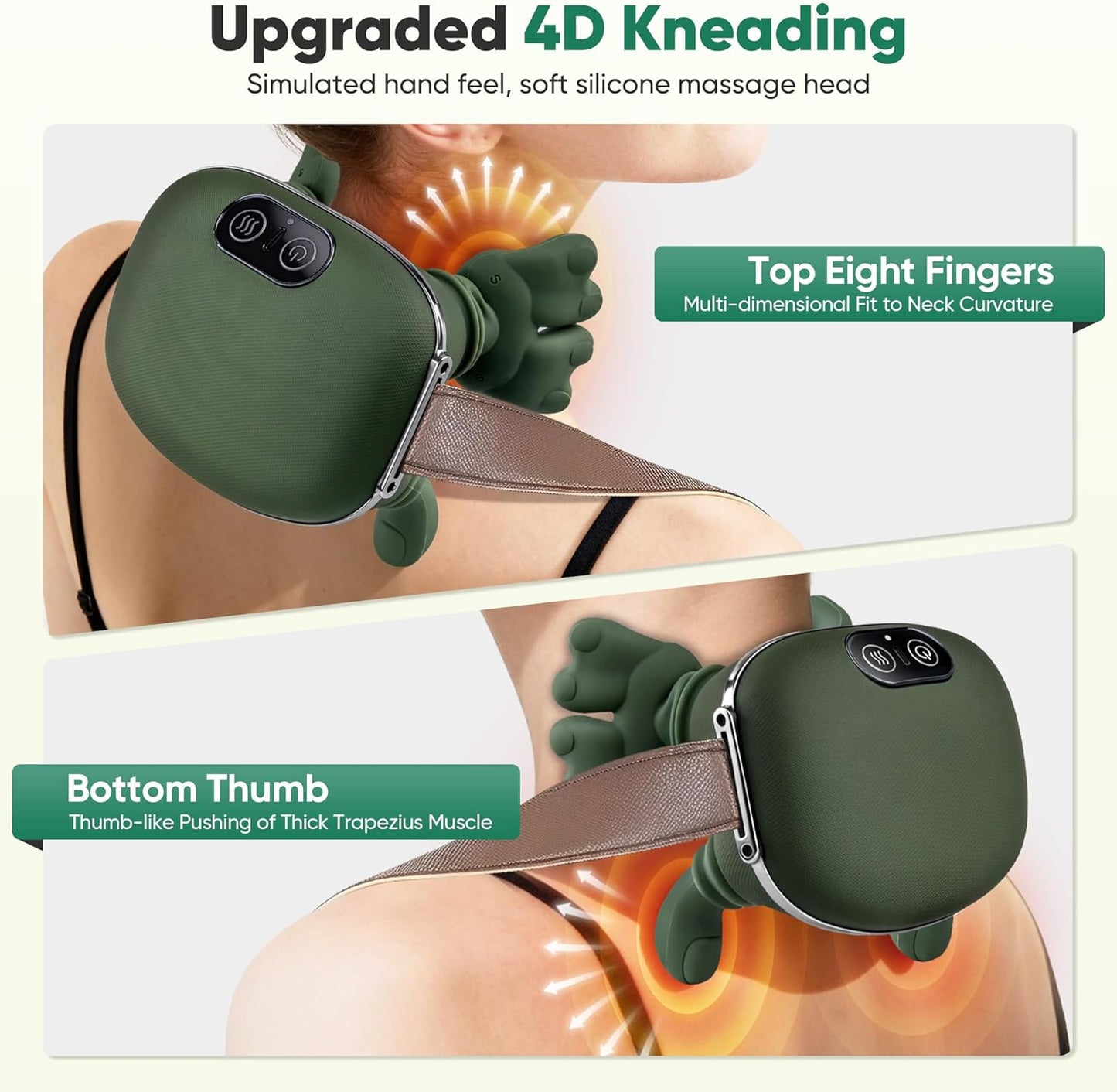 Neck Massager with Heat for Pain Relief deep Tissue,Shoulder & Back Massager,masajeador de espalda y Cuello shiatsu Neck and Back Massager