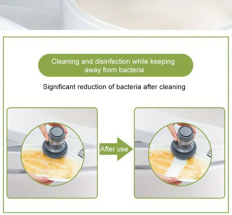 Buy 1 Get 1 Free Offer 2 Pcs Kitchen Cleaning Dish Brush Scrubber with Soap Dispenser