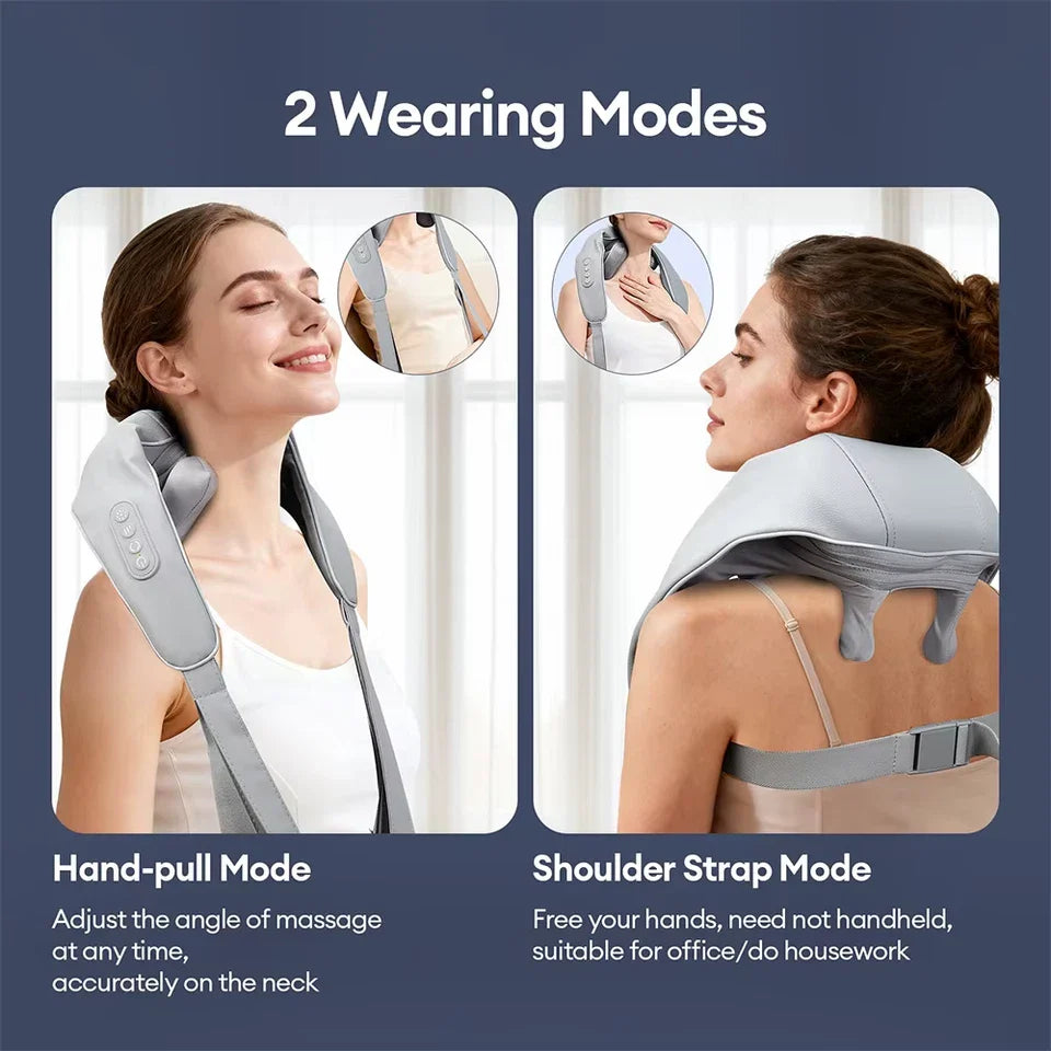 Neck & Back Massager With Heat – Professional Electric Cervical Deep Tissue Pain Relief Machine / 6 months Warranty